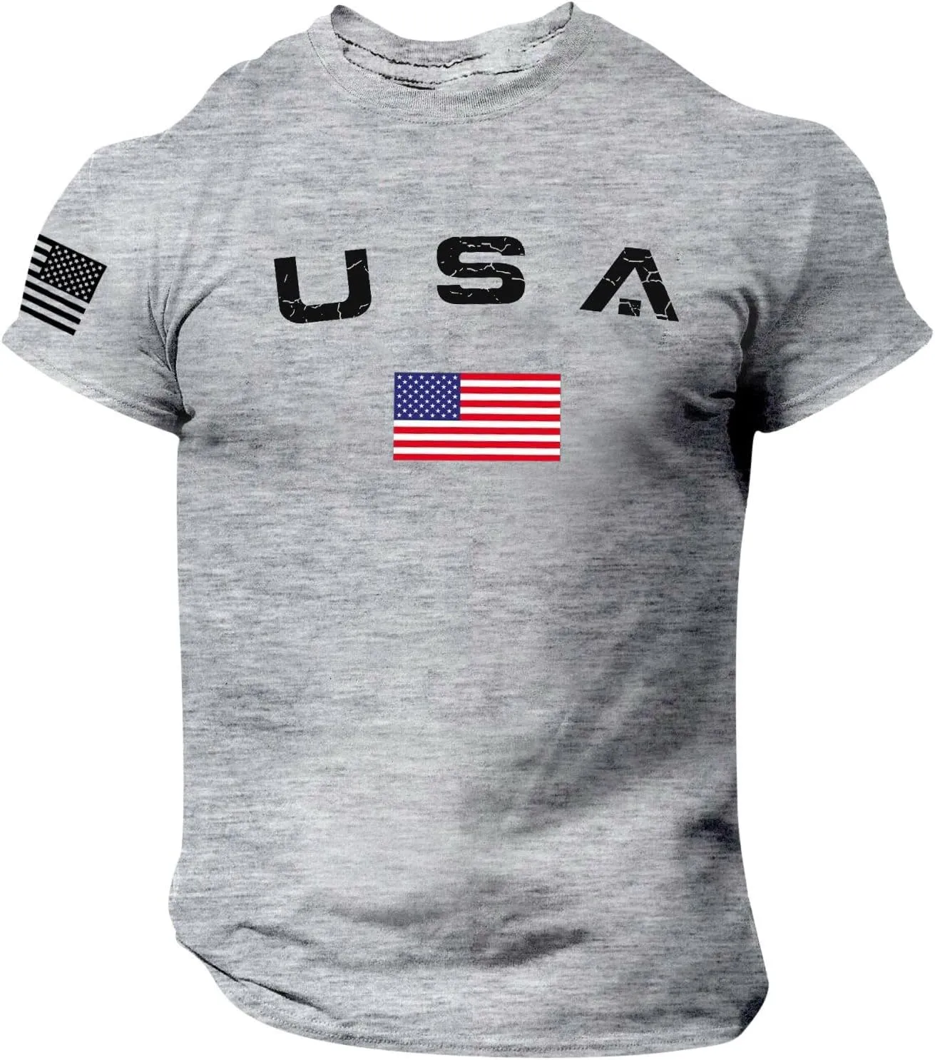 Men's American USA Flag Patriotic T-Shirts 4th of July Shirts Graphic Tees Summer Short Sleeve Workout Shirt