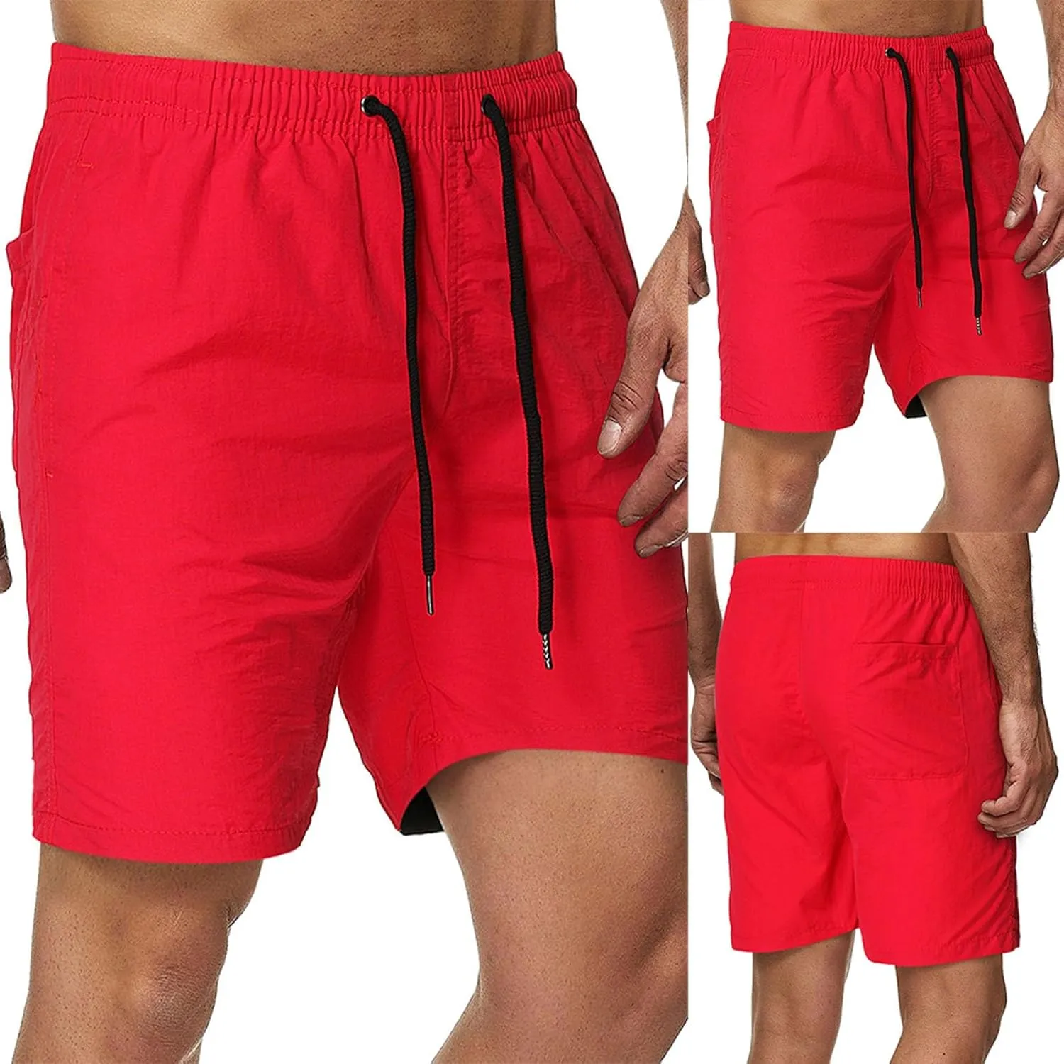 Mens Bathing Suit Printed Beach Short Casual Loose Fashion Shorts Loose Tether Lightweight and Comfortable Summer