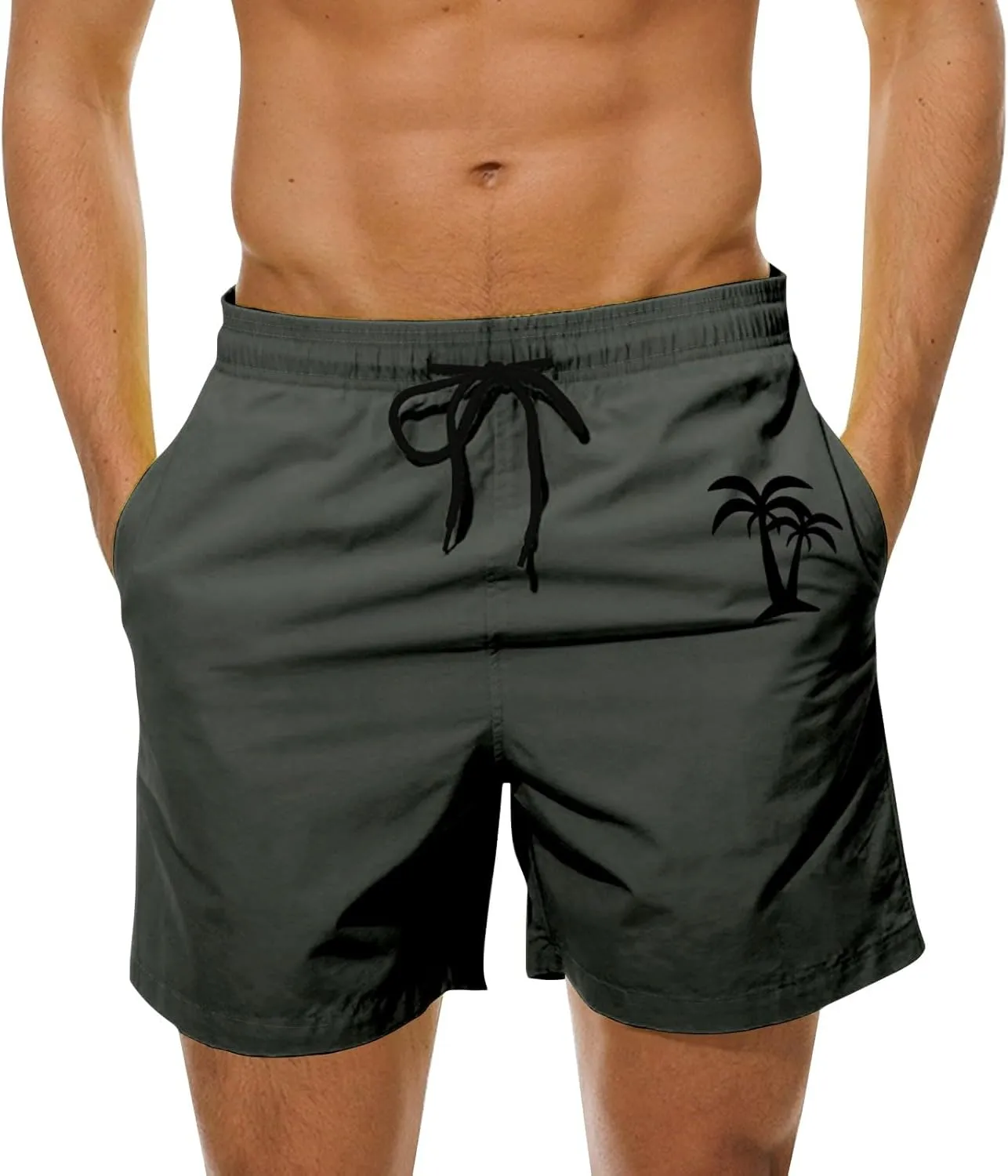 Mens Bathing Suit Printed Beach Short Casual Loose Fashion Shorts Loose Tether Lightweight and Comfortable Summer