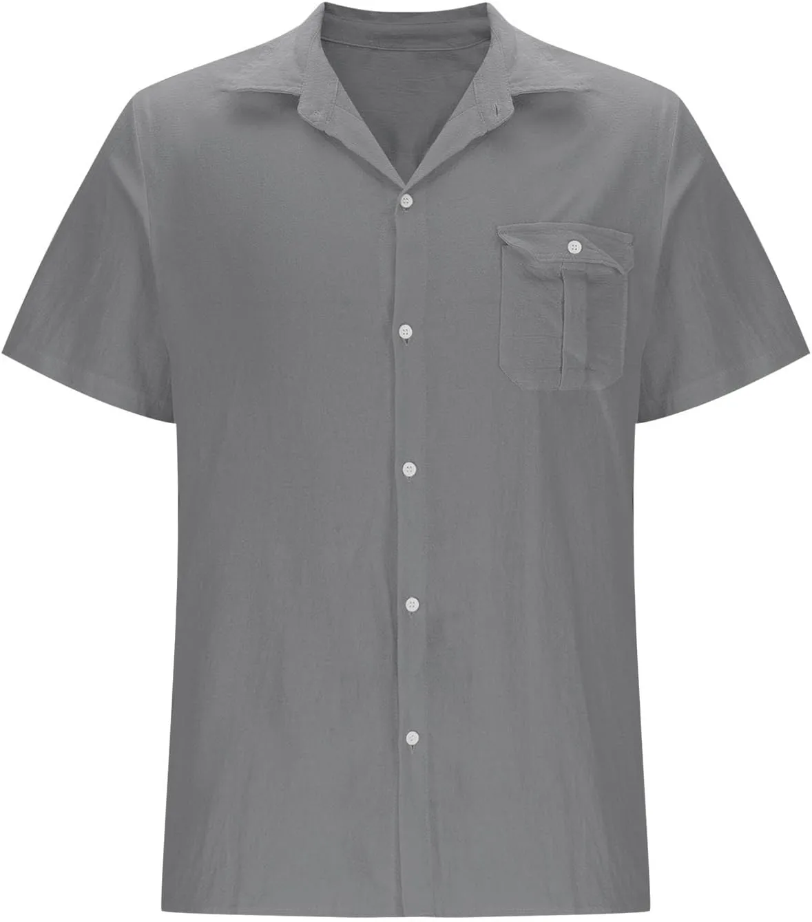 Men's Casual Cotton Linen Shirts Short Sleeve Button Down Shirt Summer Beach Tops Vacation Wedding Party Outfits