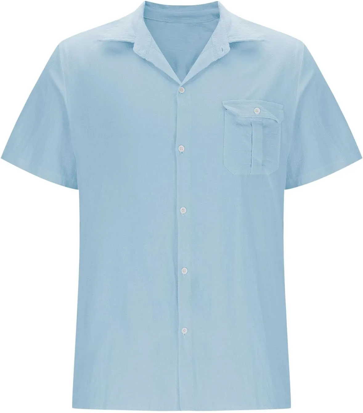 Men's Casual Cotton Linen Shirts Short Sleeve Button Down Shirt Summer Beach Tops Vacation Wedding Party Outfits