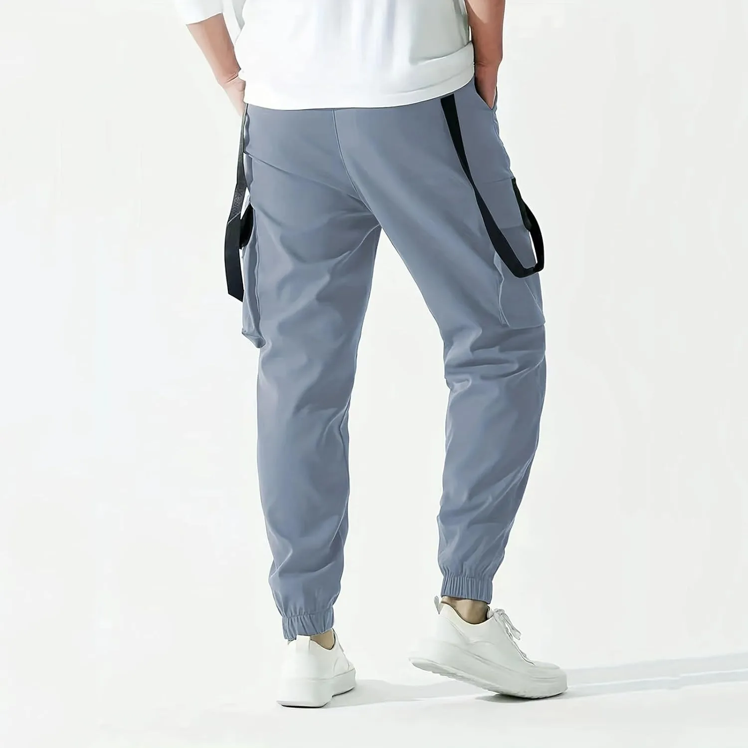 Men's Casual Joggers Pants Cotton Drawstring Chino Cargo Pants Hiking Outdoor Twill Track Jogging Sweatpants Men Active Pants