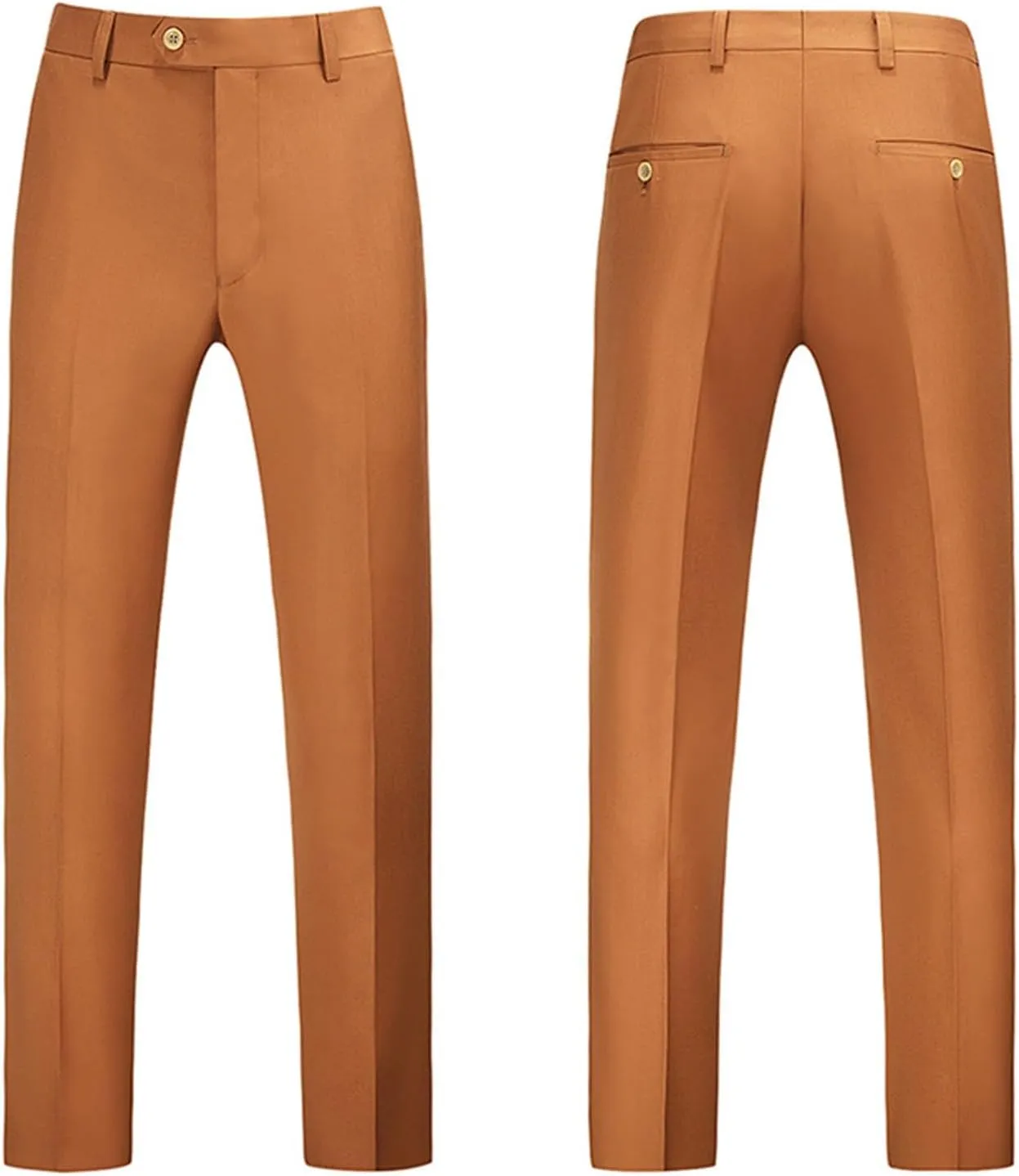 Mens Classic Basic Dress Pants Flat Front Skinny Stretch Chinos Casual Slim Fit Solid Color Straight Leg Suit Pants