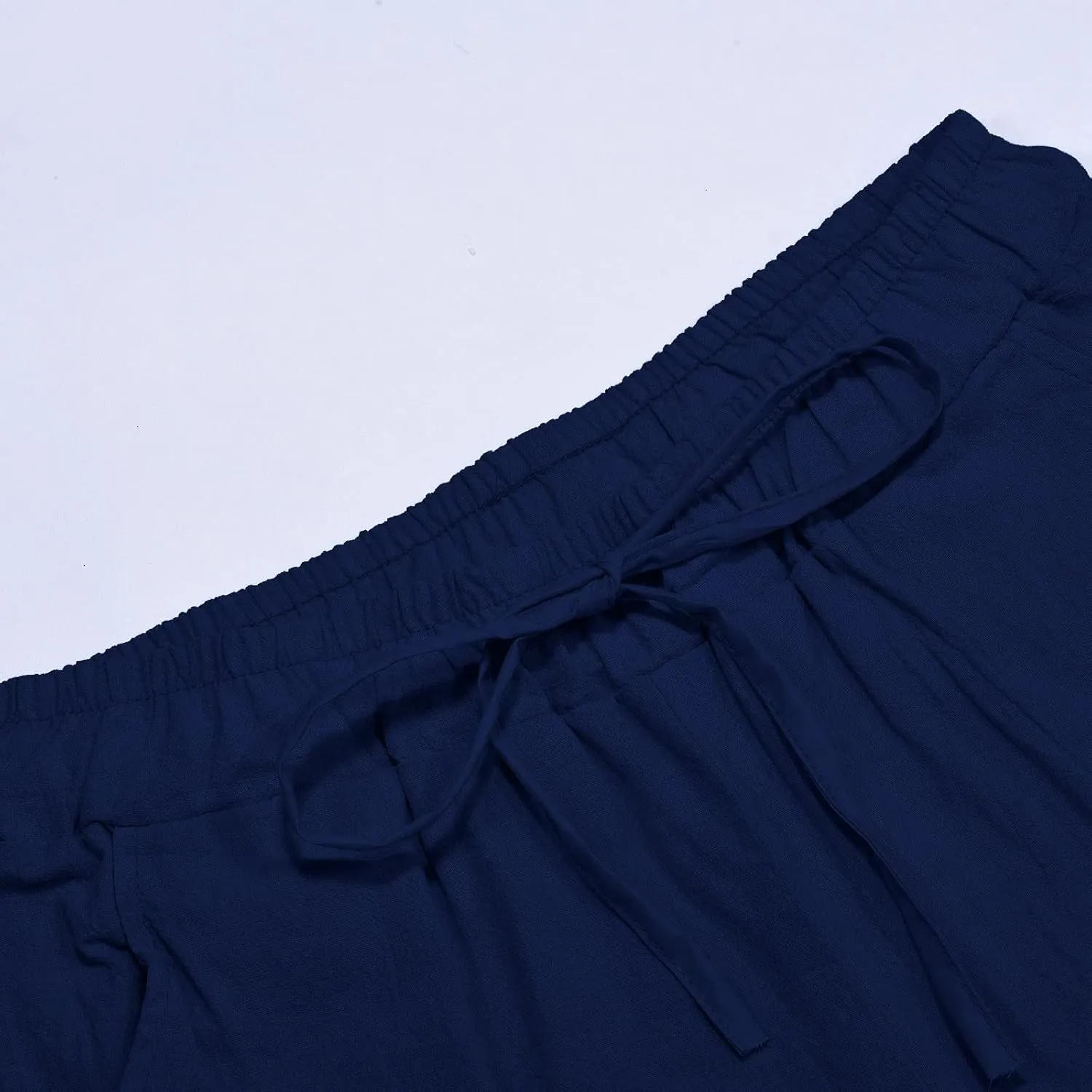 Mens Cotton Linen Drawstring Pants Summer Fashion Resort Wear Pants for Men 2024 Straight Lightweight Loose Fit Yoga Pants