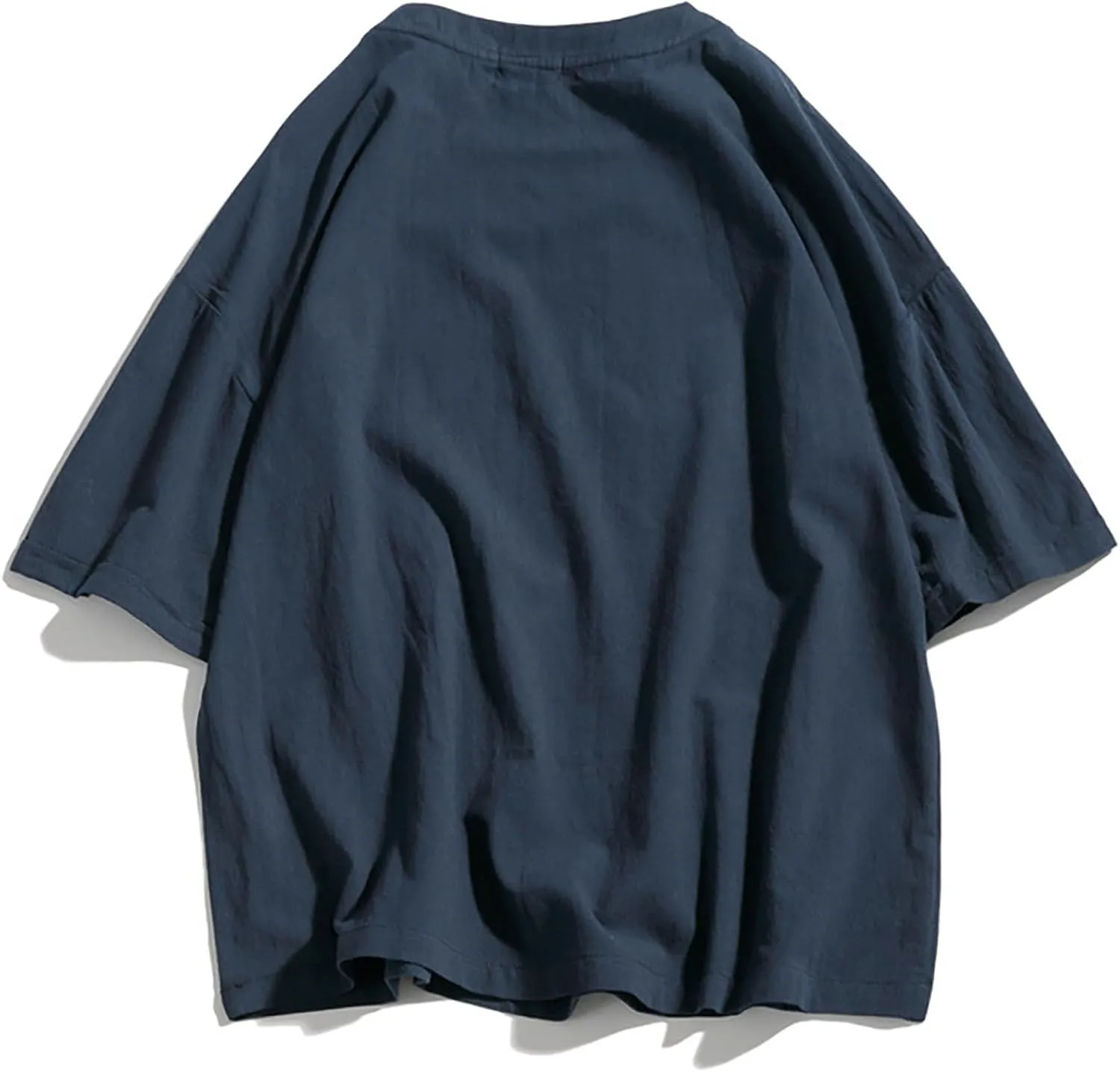 Men's Cotton T Shirts Short Sleeve Crew Neck Tops Cute Pattern Embroidery Shirt Casual Loose Oversized Summer Tee