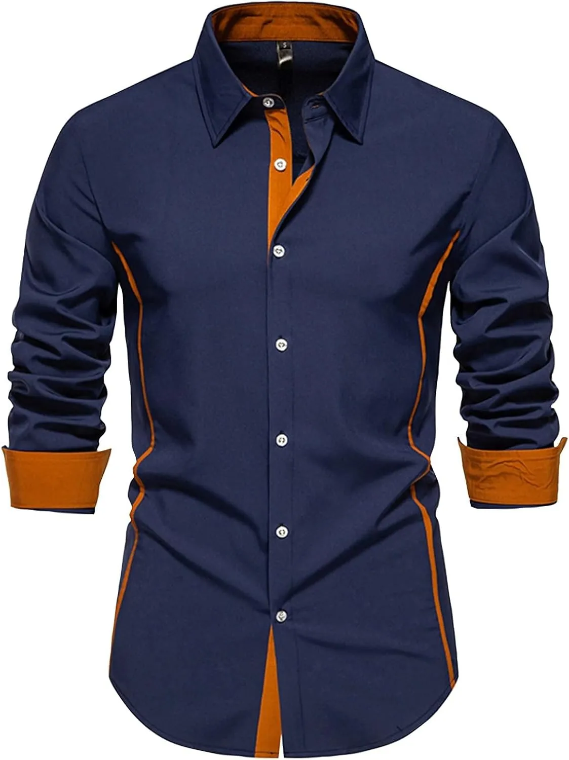 Mens Dress Shirts Long Sleeve Slim Fit Shirts for Men Muscle Slim Fit Button Down Modern Casual Stretch Shirt