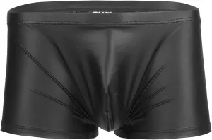 Men's Faux Leather Underpants Brief Low Waisted Bulge Pouch Underwear Shorts Erotic Comfort Soft Bikini Underpants