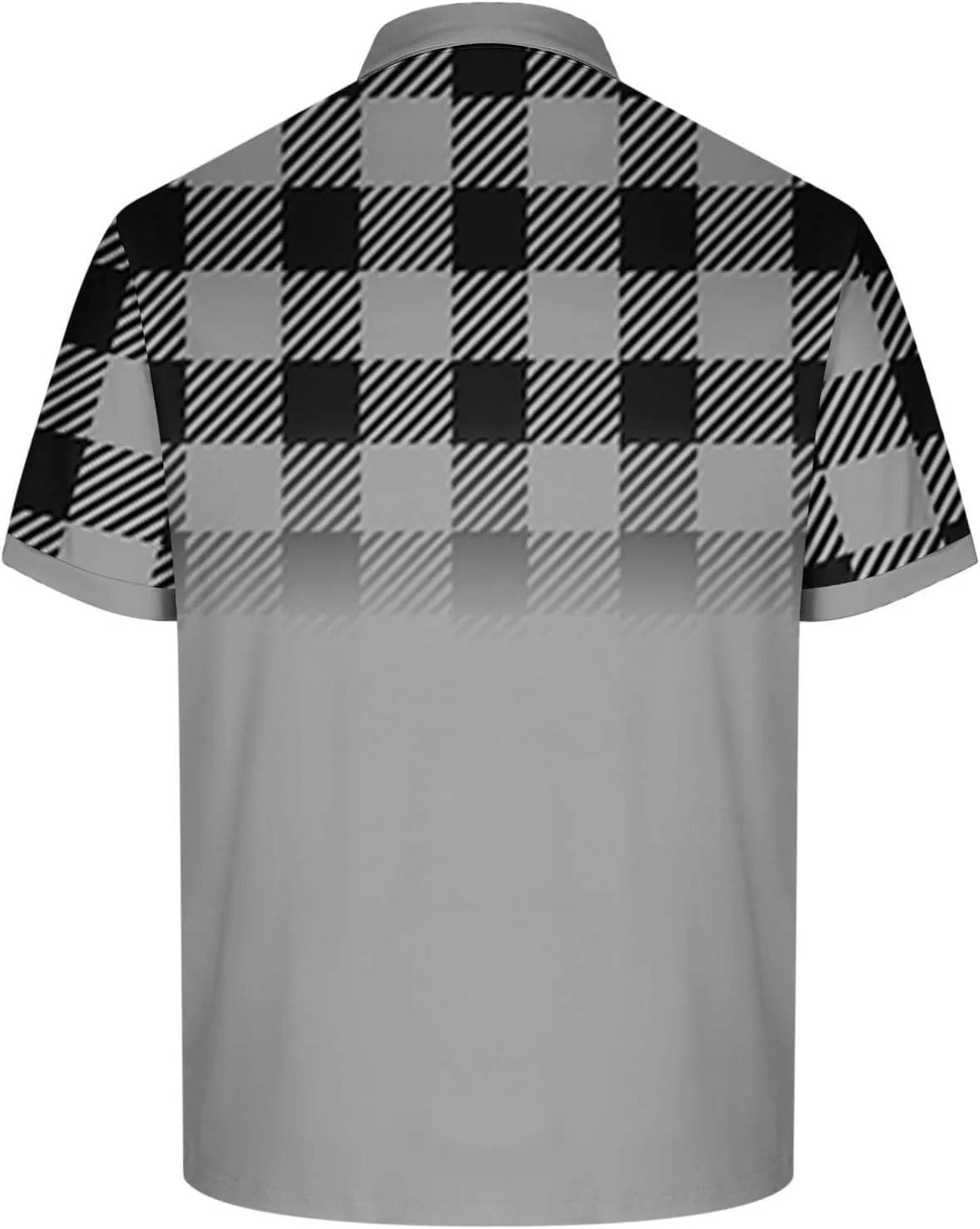 Mens Golf Shirts Short Sleeve Big and Tall Mesh Shirt Breathable,Plaid Graphic Print Shirt,Business Casual Summer