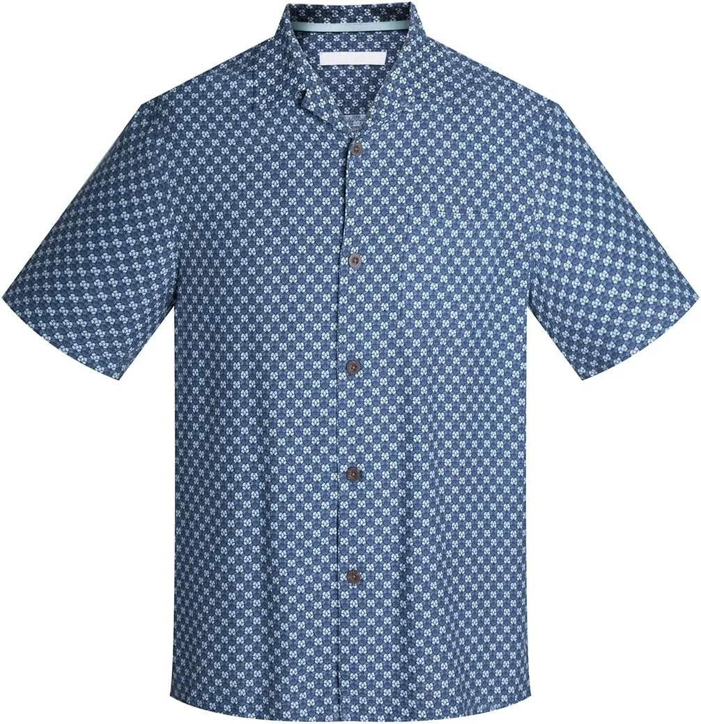 Mens Hawaiian Shirts Silk Short Sleeve Printed Beach Shirt Relaxed Fit Summer Tropical Shirts