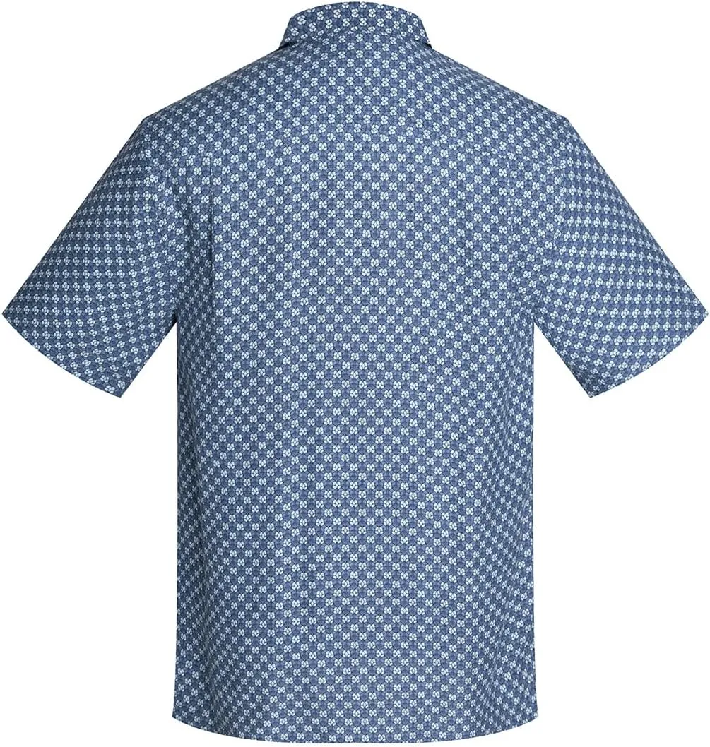 Mens Hawaiian Shirts Silk Short Sleeve Printed Beach Shirt Relaxed Fit Summer Tropical Shirts