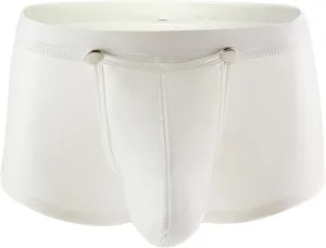 Men's Imitation Patent Leather Boxer Briefs Low Waist Sexy Pouch Trunks Underwear Metallic Shiny Thong Underpant