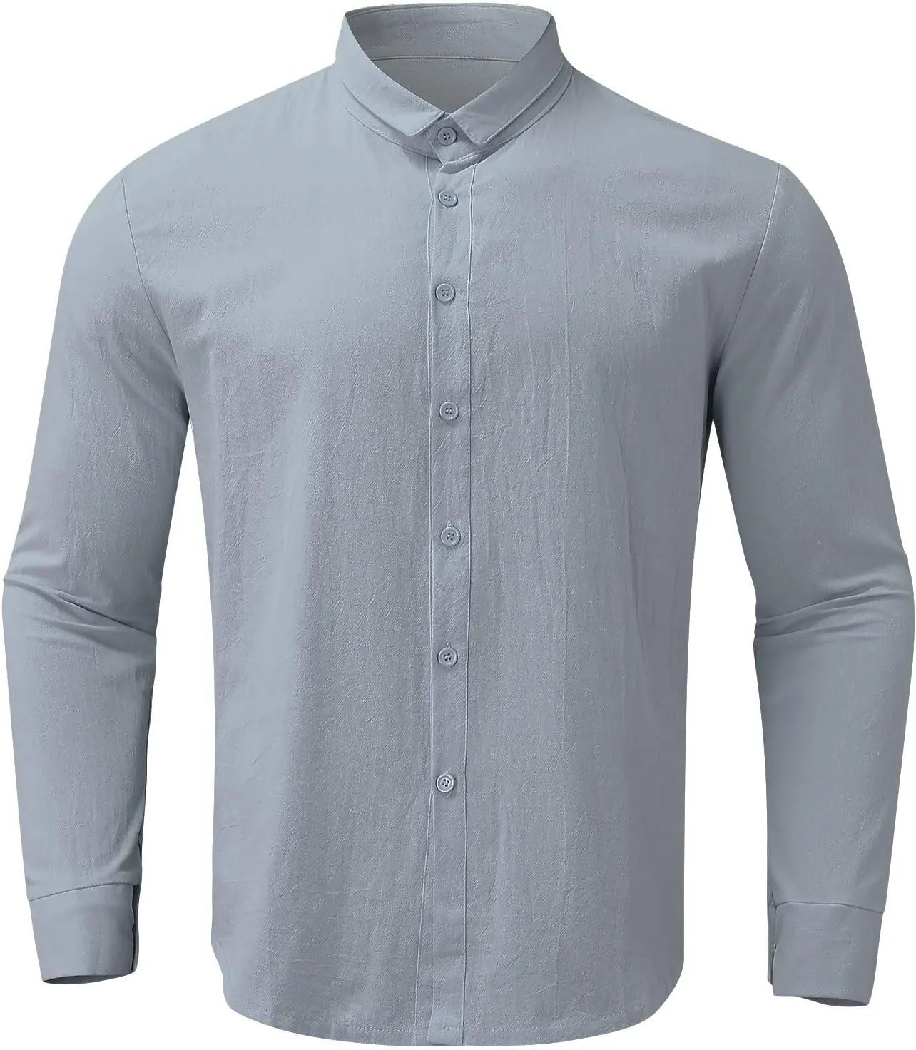 Men's Long Sleeve Linen Button Down Shirt Beach Casual Dress Shirts Summer Lightweight Cotton Linen Shirt Tops