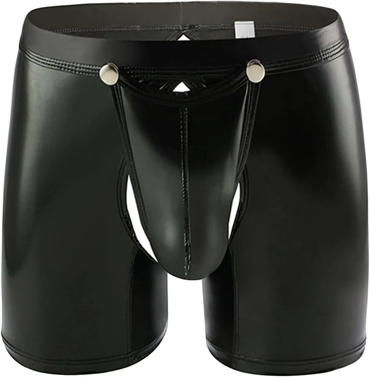 Mens Metallic Shiny Underpants Boxer Briefs Imatation Patent Leather Underwear Sport Wlow Rise Bulge Pouch Trunks