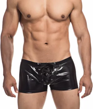 Men's Metallic Shorts Yoga Shiny Boxer Briefs Shiny Hot Pants Underwear Bikinis with Draswtring