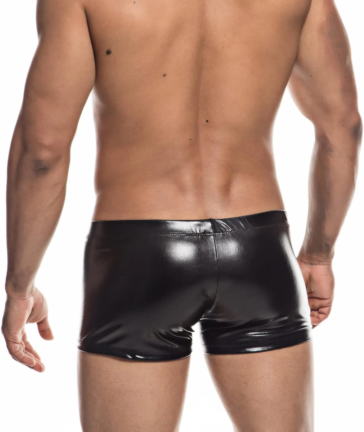 Men's Metallic Shorts Yoga Shiny Boxer Briefs Shiny Hot Pants Underwear Bikinis with Draswtring