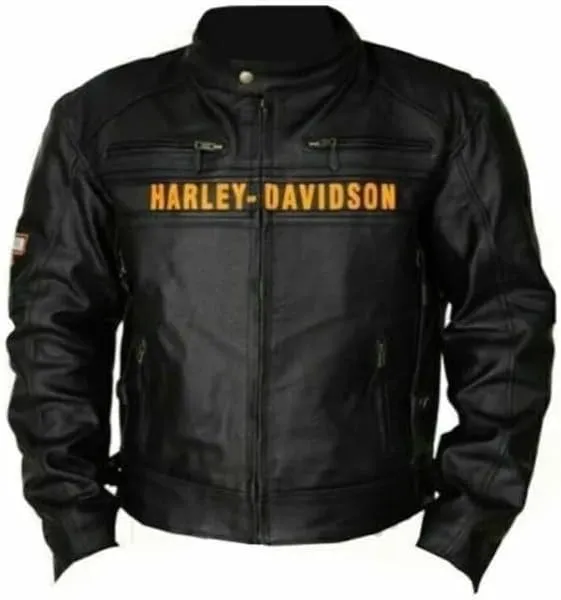 Mens Passing Link Biker Jacket  Motorcycle Triple Vents Cafe Racer Black Jacket