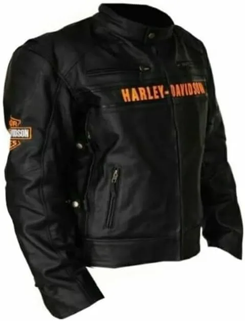 Mens Passing Link Biker Jacket  Motorcycle Triple Vents Cafe Racer Black Jacket