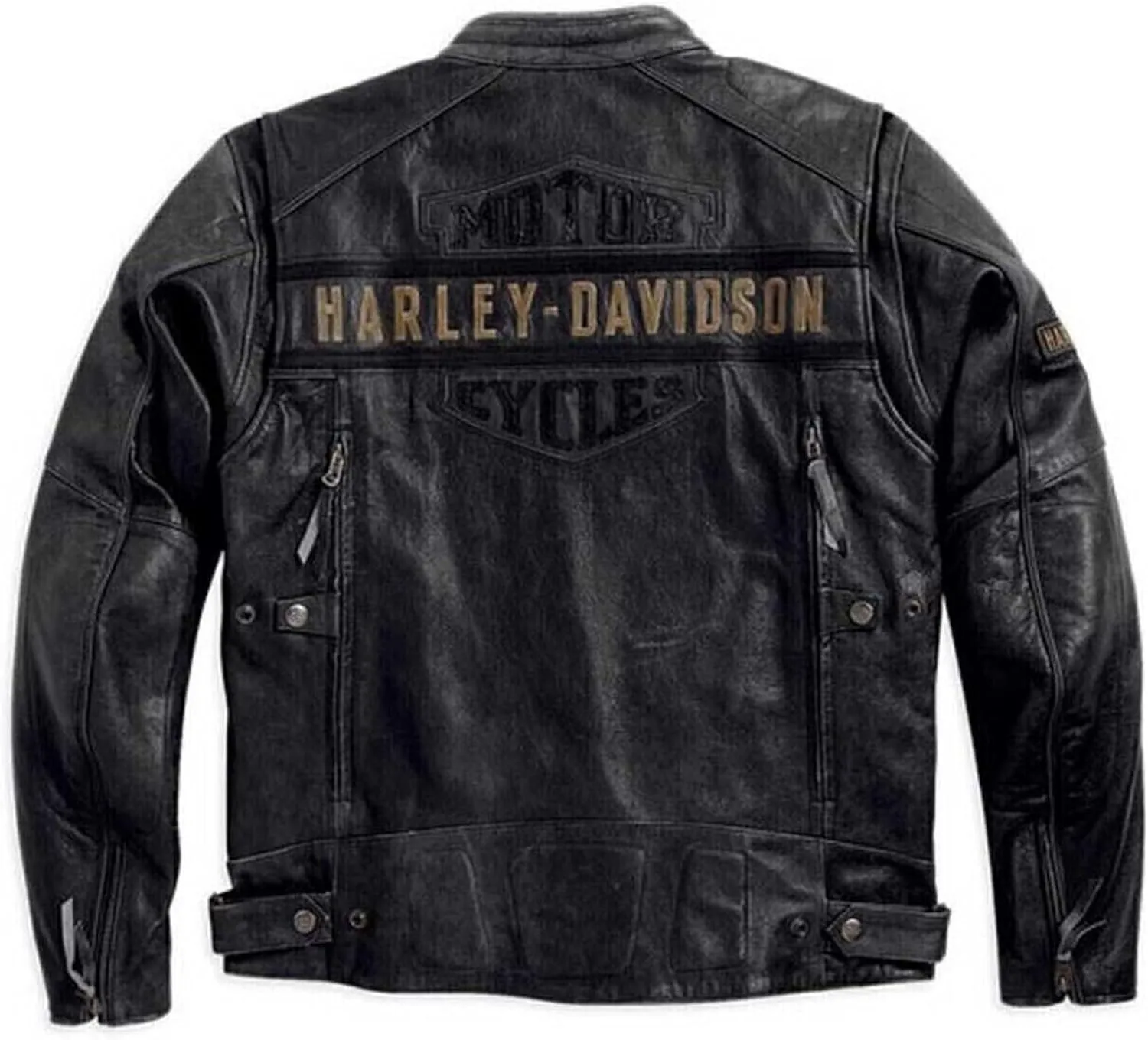 Mens Passing Link Biker Jacket  Motorcycle Triple Vents Cafe Racer Black Jacket