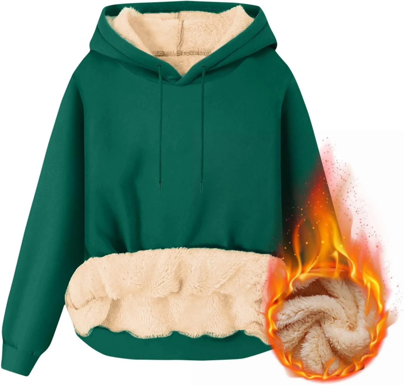 Men's Pullover Hoodie Thick Sherpa Lined Sweatshirt with Kangaroo Pocket Warm Fleece Hoodies for Winter 2025