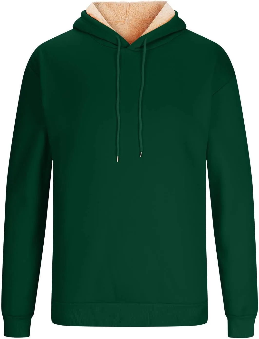 Men's Pullover Hoodie Thick Sherpa Lined Sweatshirt with Kangaroo Pocket Warm Fleece Hoodies for Winter 2025
