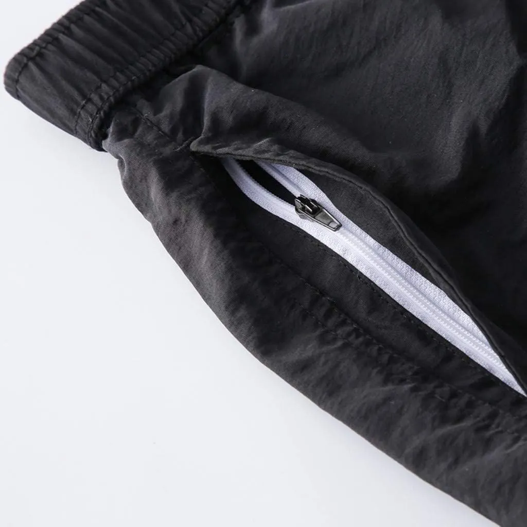 Mens Quick Dry Swim Trunks No Liner Elastic Waist Drawstring 5 Inch Swimwear Breathable Summer Island Vocation Beach Shorts