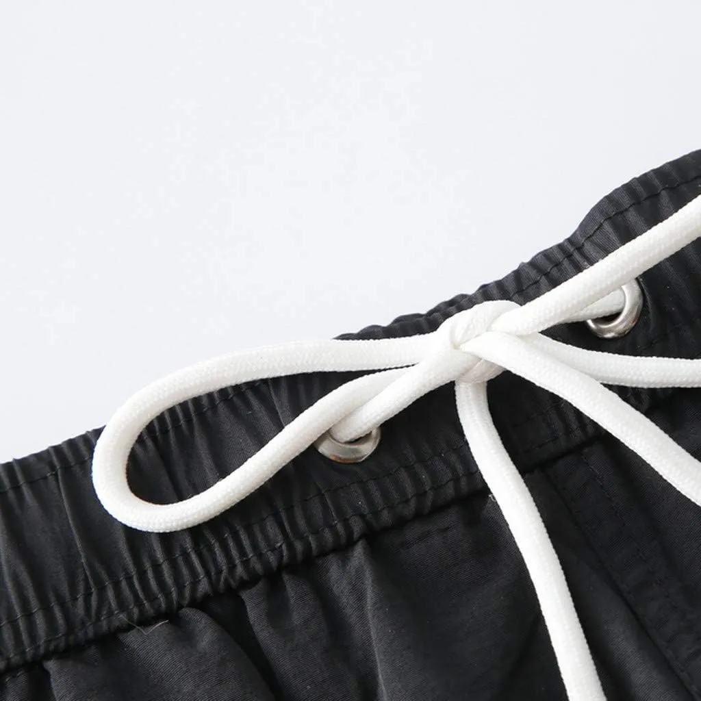 Mens Quick Dry Swim Trunks No Liner Elastic Waist Drawstring 5 Inch Swimwear Breathable Summer Island Vocation Beach Shorts