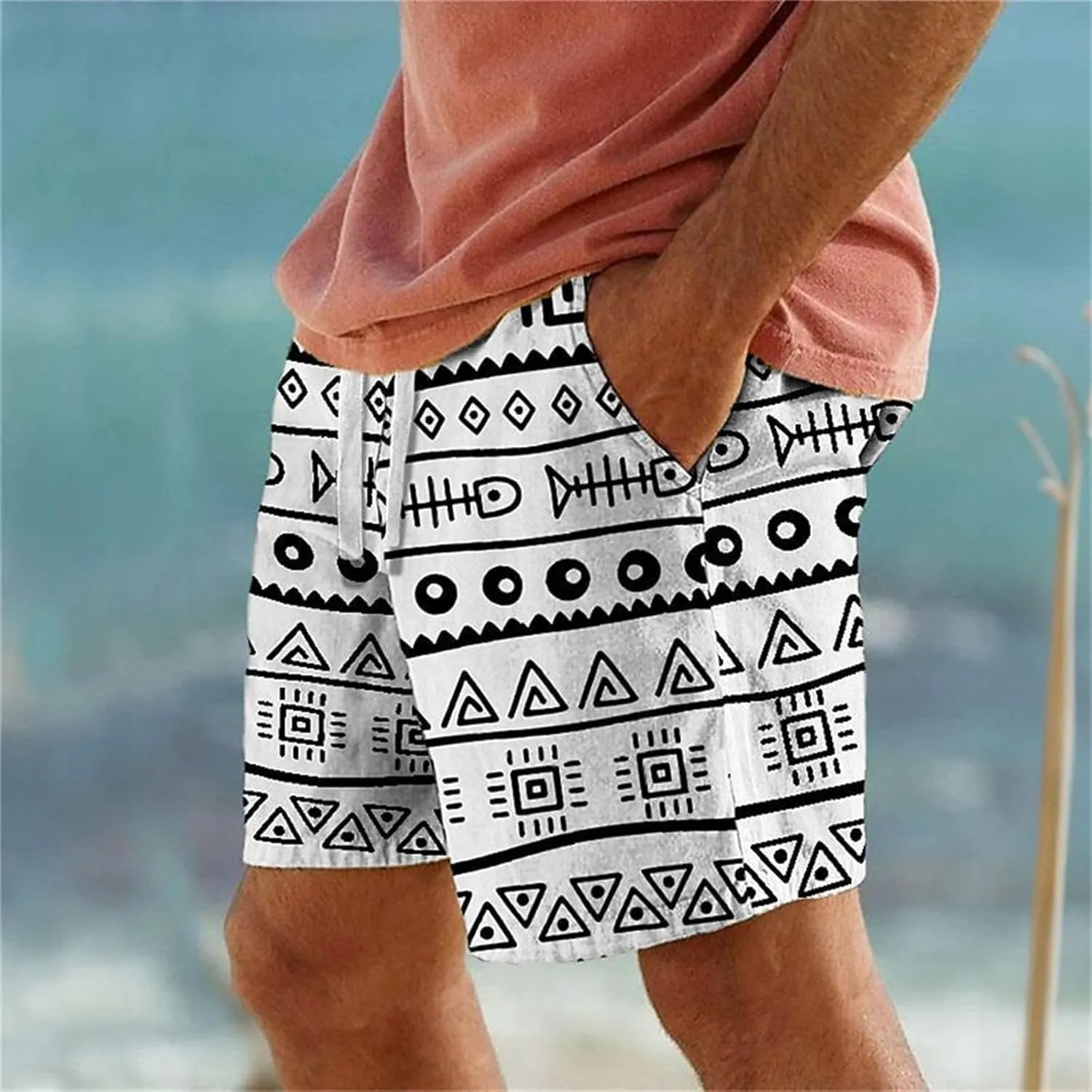 Mens Retro Swim Trunks Short for Man Men's Knit Shorts Fishing Clothes for Men