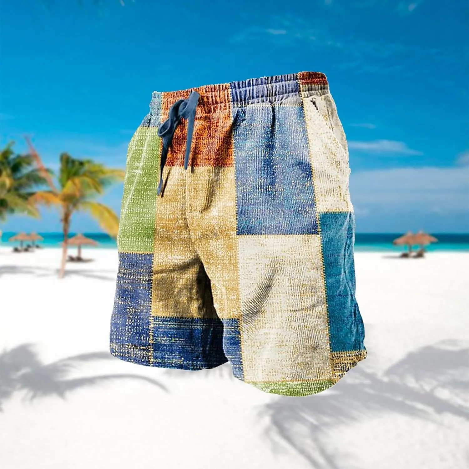 Mens Retro Swim Trunks Short for Man Men's Knit Shorts Fishing Clothes for Men