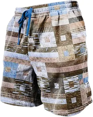 Mens Retro Swim Trunks Short for Man Men's Knit Shorts Fishing Clothes for Men