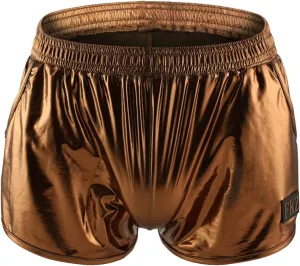 Mens Shiny Metallic Boxer Briefs With Faux Leather Low Waisted Stretch Underwear Trunks Erotic Novelty Underpants Shorts