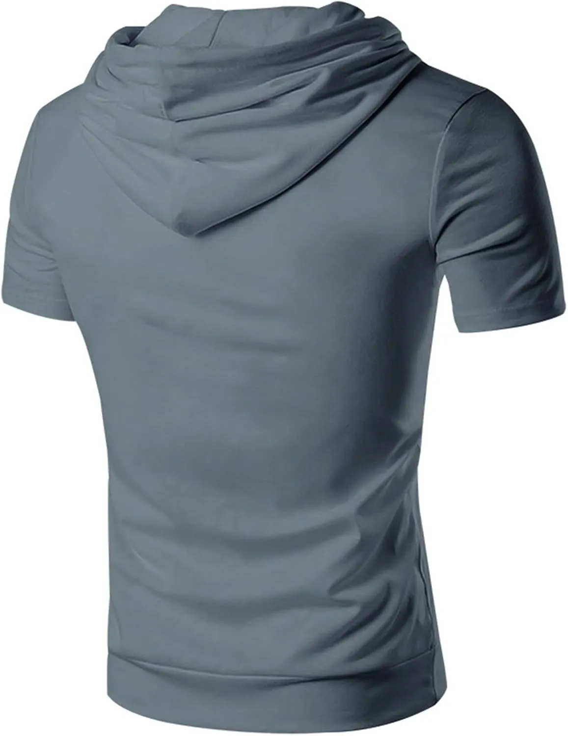 Mens Short Sleeve Hoodie Workout Gym Sweatshirts Casual Lightweight Athletic Muscle Hoodies Pullover Cotton Hooded T-Shirts