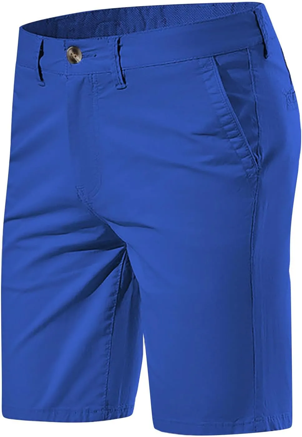 Men's Shorts Casual Chino Pants Straight Leg Slim Fit Work Trousers Waistband Button Plain Bermuda Shorts with Pockets