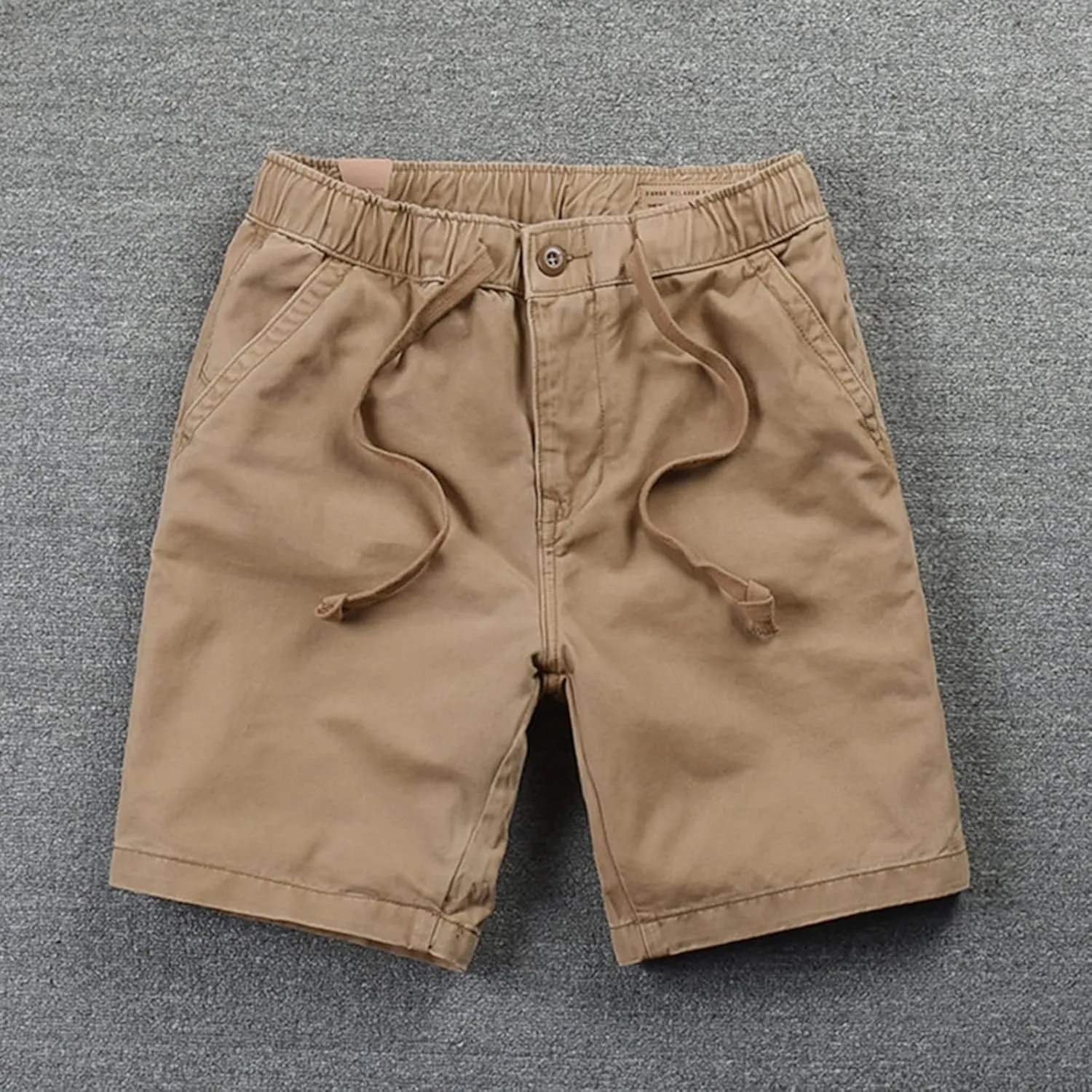 Men's Stretch Chino Short Slim Fit Flat Front Shorts Summer Cotton Casual Shorts with Pocket Quick Dry Hiking Cargo Shorts