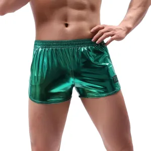 Men's Underpants Bronzed Faux Leather Stretch Underwear Pants Fashion Hot Stamping Leather Underwear