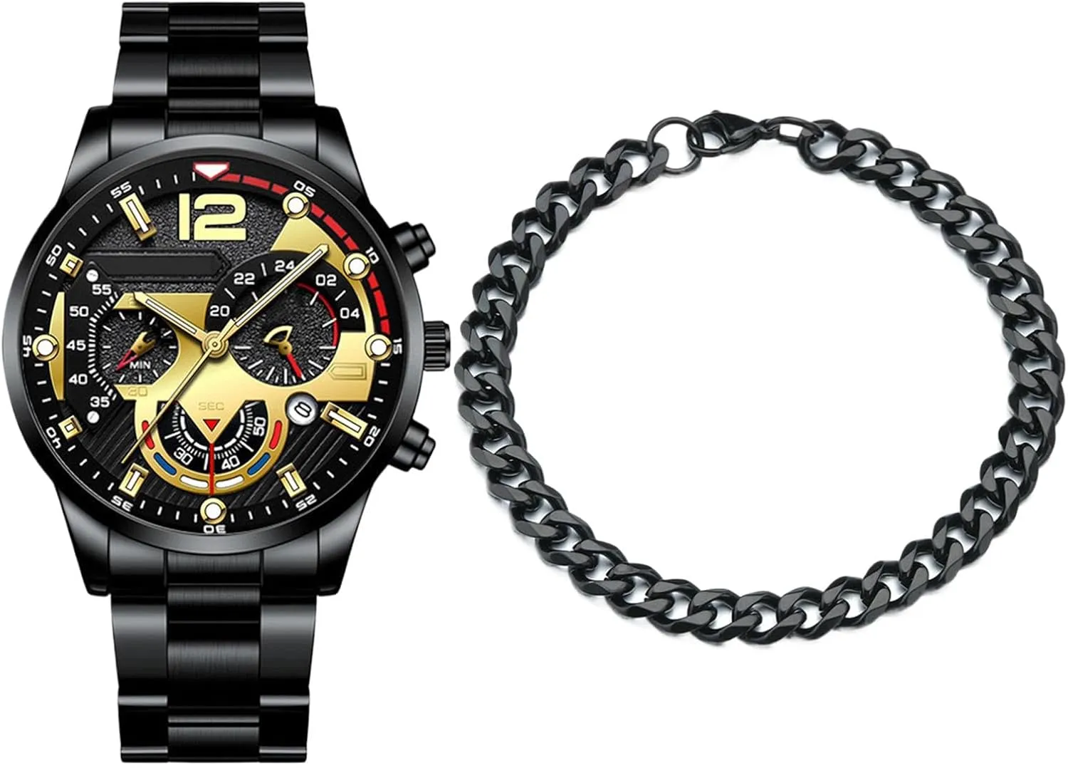 Men's Wrist Watches - Classic Mens Watch | Business Calendar Wristwatch with Bracelet | Men's Watch Calendar Watch | Business Watches for Men Suitable for Formal and Casual Occasions