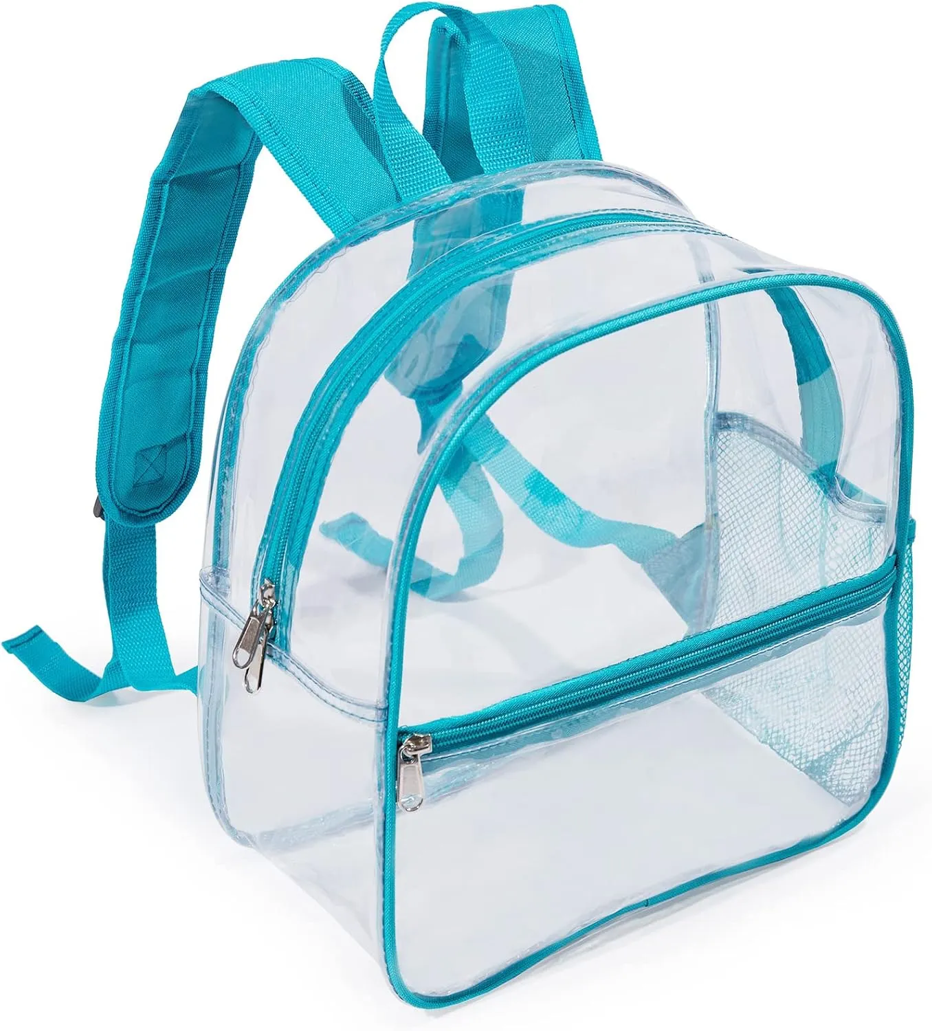 Mini Clear Backpack 12"x6"x12" Stadium Approved See Through Bag Waterproof PVC Small Transparent Backpacks for Festival Sport Event Concerts, Green