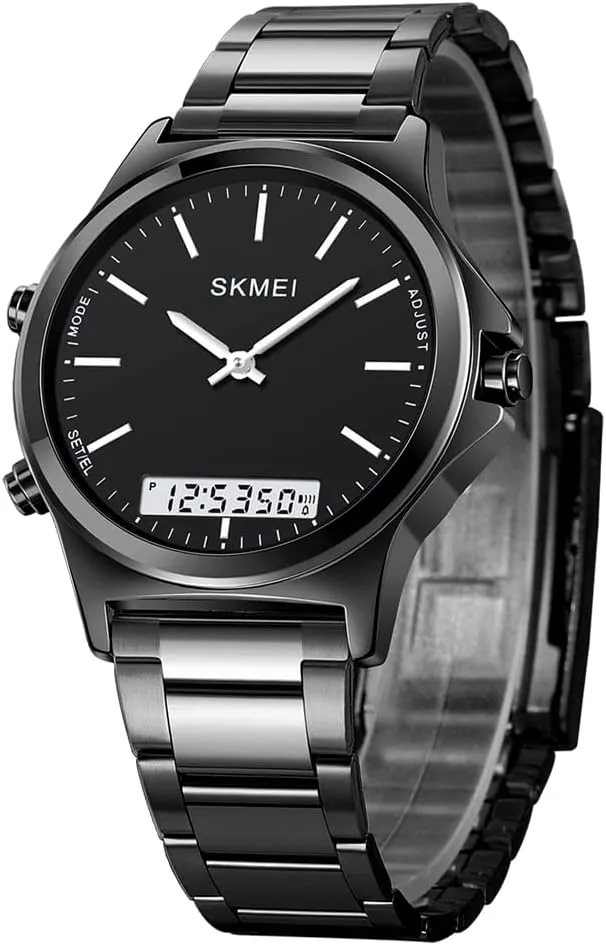 Minimalist Watch for Men LED Digital Watch Men Analog Ultra Thin Mens Waterproof Watches Stainless Steel Stopwatch Wrist Watch