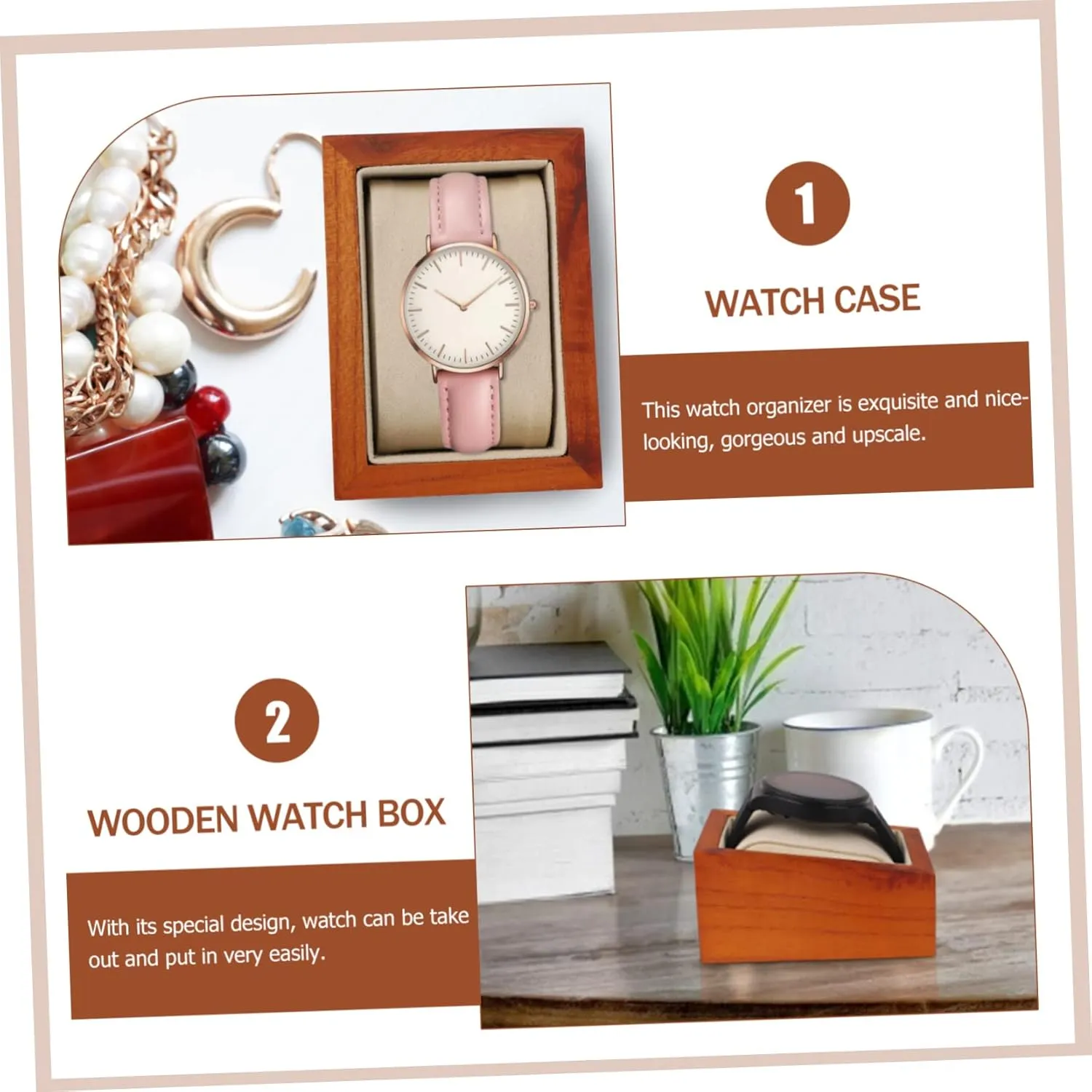 Minimalist Wooden Watch Organizer for Men Elegant Bracelet Display Storage Case for Watches and Jewelry Sturdy Design for Home Retail Use