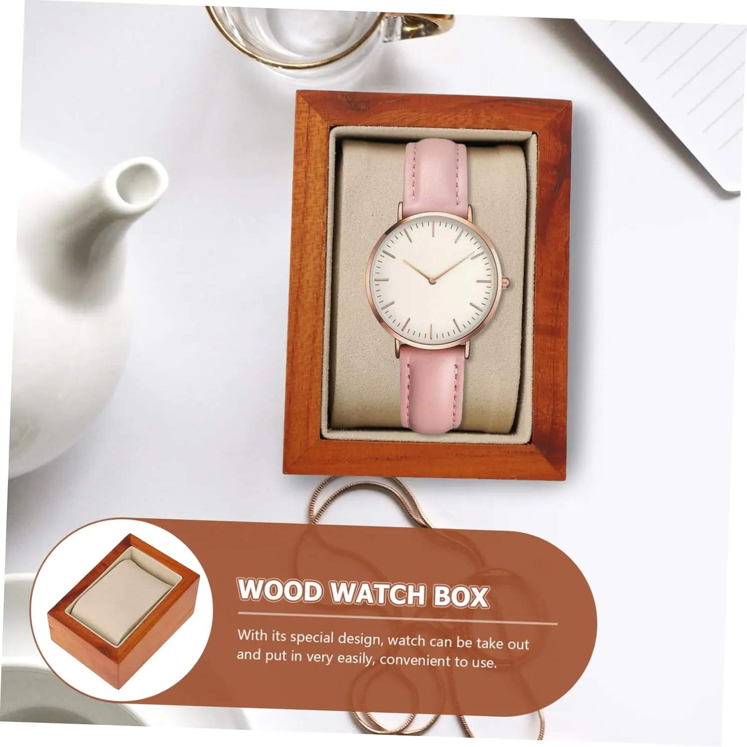 Minimalist Wooden Watch Organizer for Men Elegant Bracelet Display Storage Case for Watches and Jewelry Sturdy Design for Home Retail Use