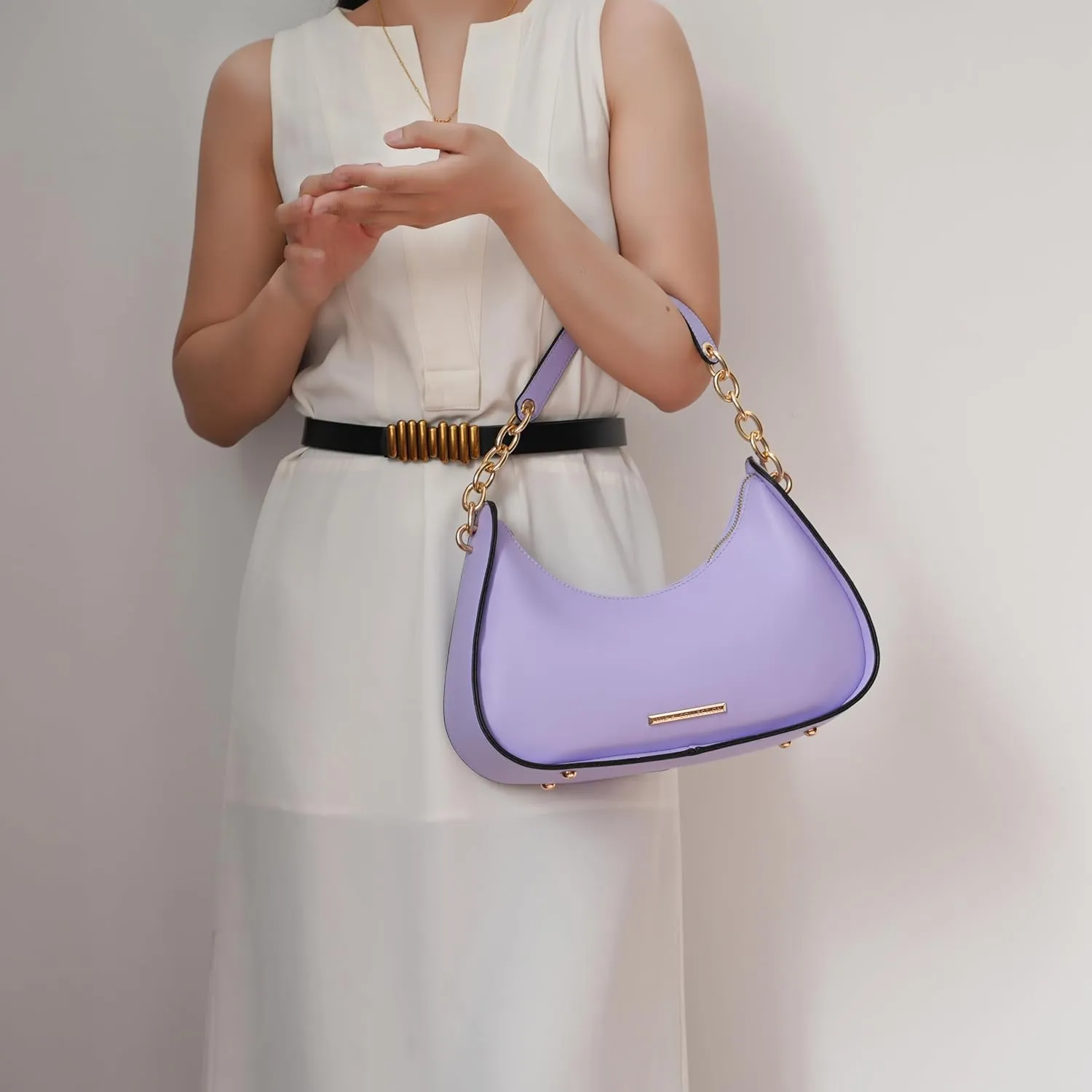 MKF Collection Shoulder Bag for Women, Vegan Leather Hobo Crossover Fashion Handbag Purse
