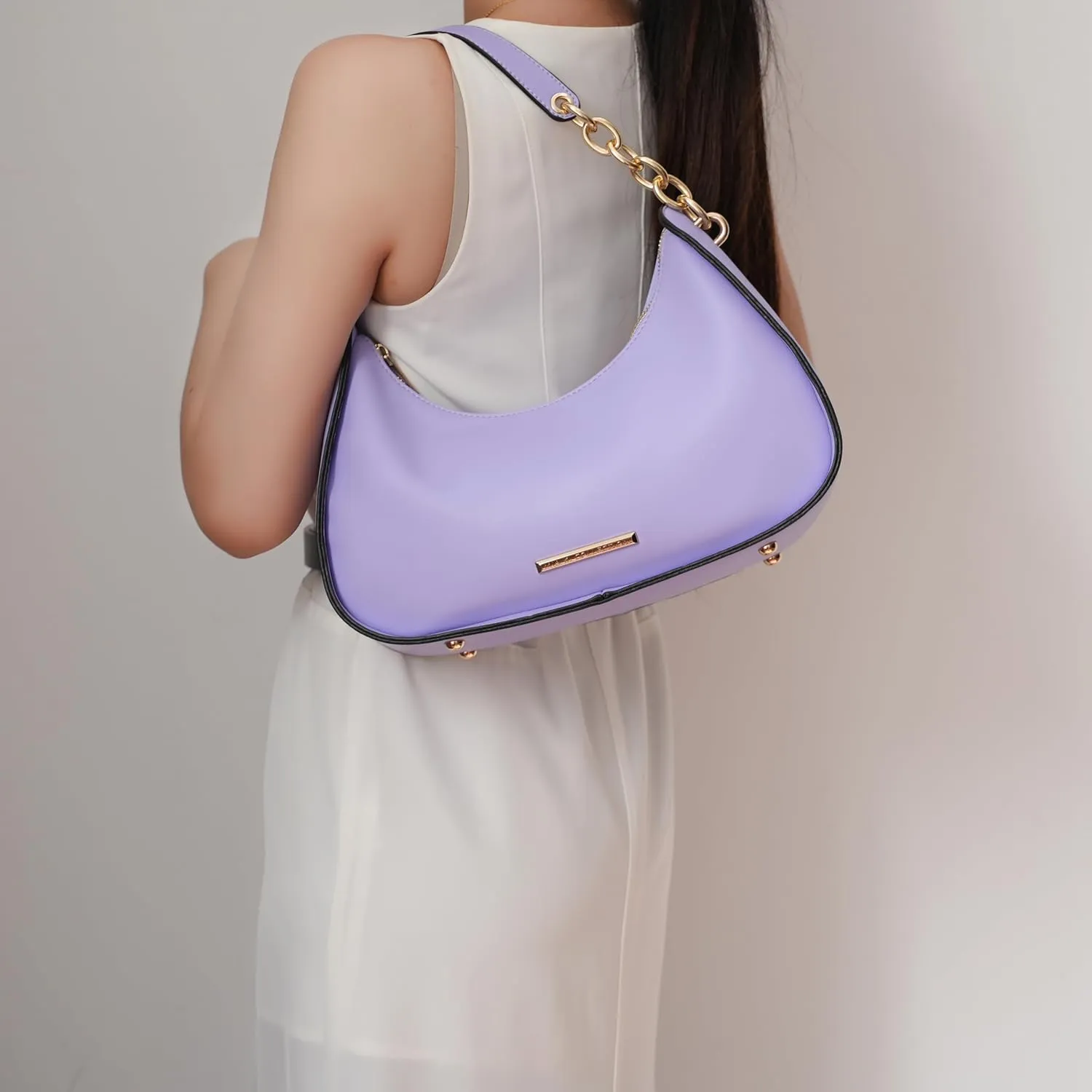 MKF Collection Shoulder Bag for Women, Vegan Leather Hobo Crossover Fashion Handbag Purse