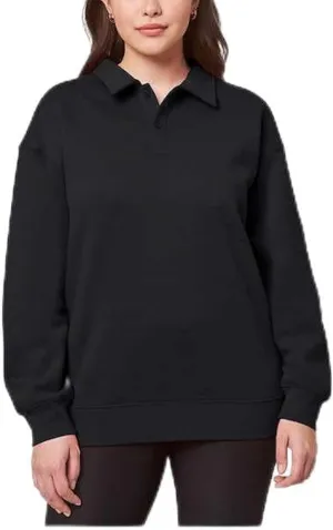 Mondetta Ladies' Collared Fleece Pullover Top
