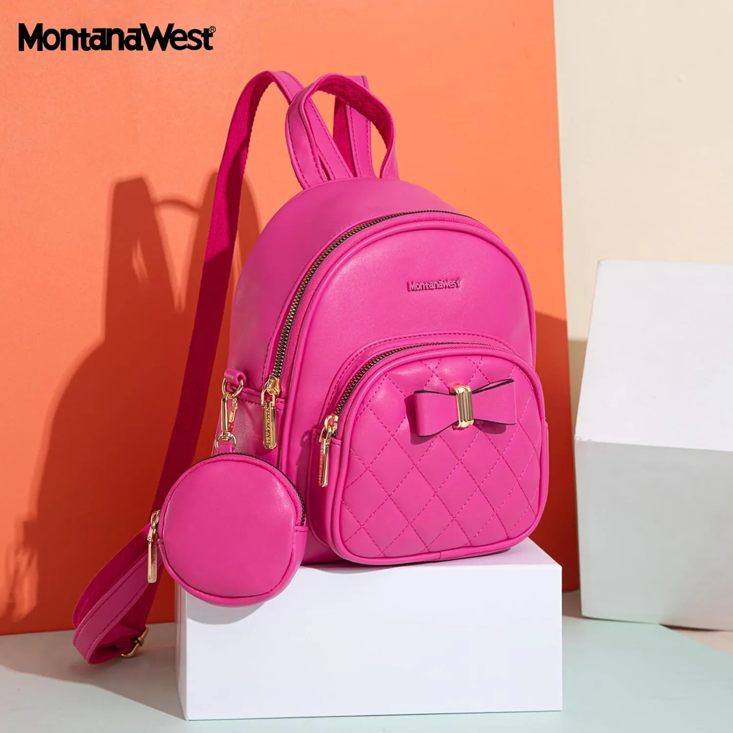 Montana West Mini Backpack Purse Casual Backpacks for Women Gift with a Coin Pounch