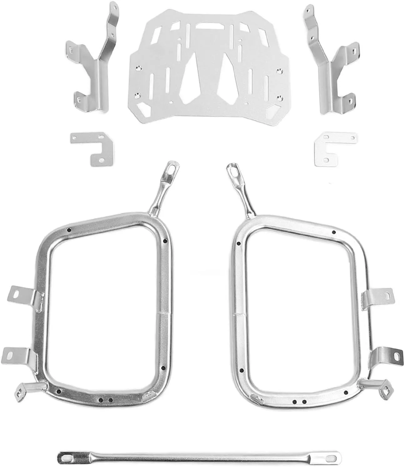 Motorcycle Side Box Luggage Rack Stainless Steel Motorcycle Side Racks Saddlebag Carrier Storage Luggage Rack High Carrying Capacity Quick Release Side Case Mounting Bracket Kit