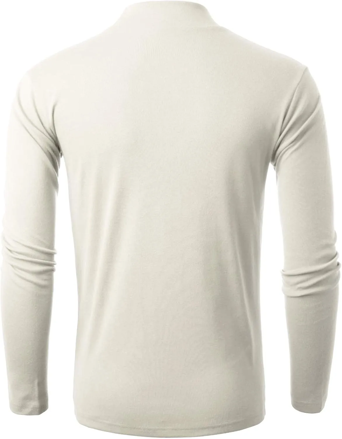 Ohoo Mens Slim Fit Soft Cotton Pullover Lightweight Mock Turtleneck Neck