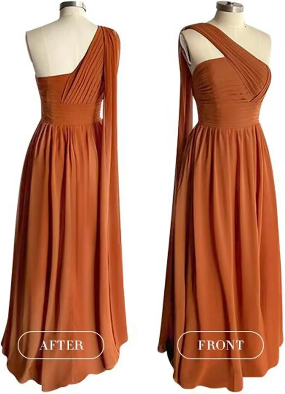 One Shoulder Chiffon Bridesmaid Dresses for Wedding Ruched Long Formal Dress Evening Gowns with Slit
