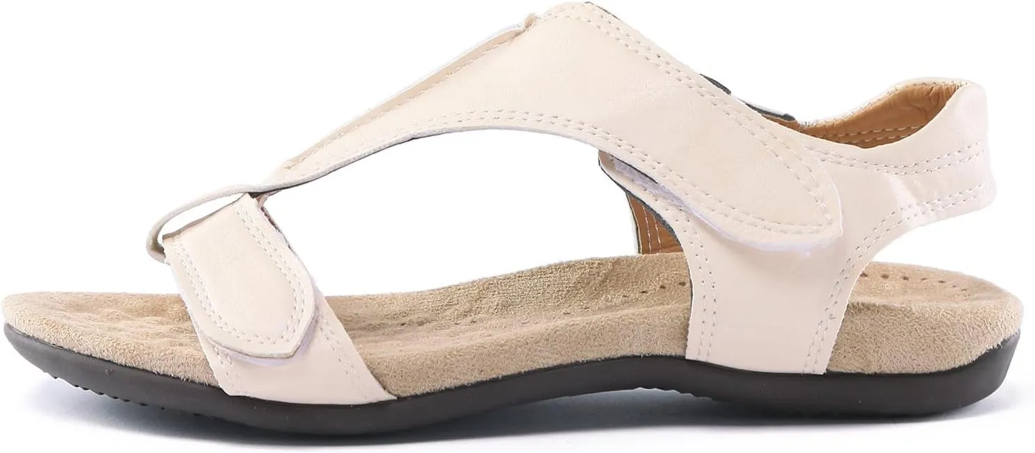 Open Toe Sandals for Women Arch Support Adjustable Straps Sandal Summer Beach Vacation Comfortable Walking Sandals