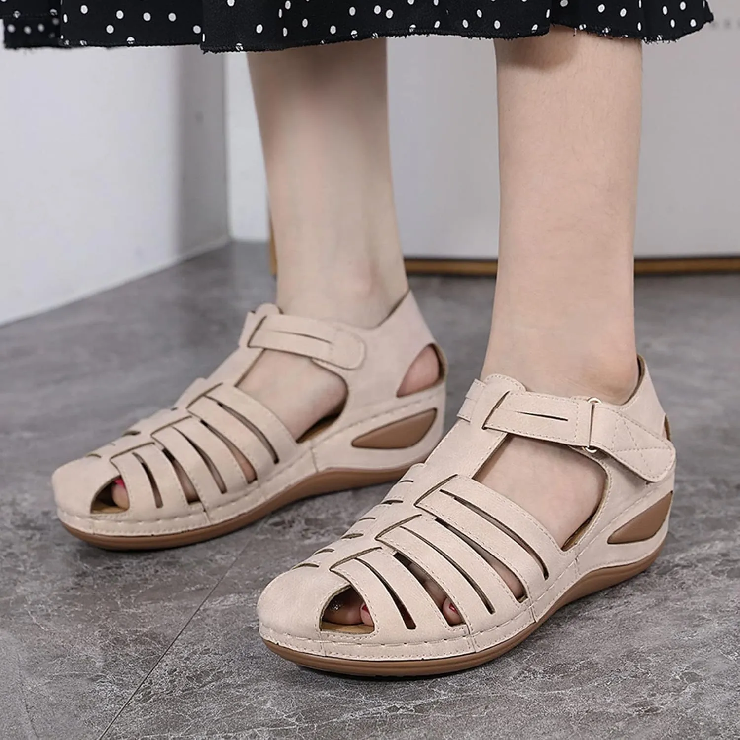 Ortho Walking Sandals for Women Sandals Women Dressy Summer Flat Gold 12w Diabetic Sandals for Women Wide Orthotic Slippers for Plantar Fasciitis Black Flats Shoes Women Women's Dressy Sandals