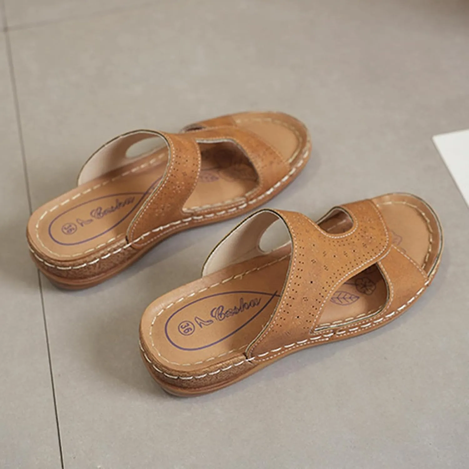 Orthopedic Sandals for Women 2025 Summer Womens Flat Sandals Hollow Out Breathable Shoes, Fashion Cross Strap Open Toe Slippers Comfortable Walking Slippers All Day Comfort