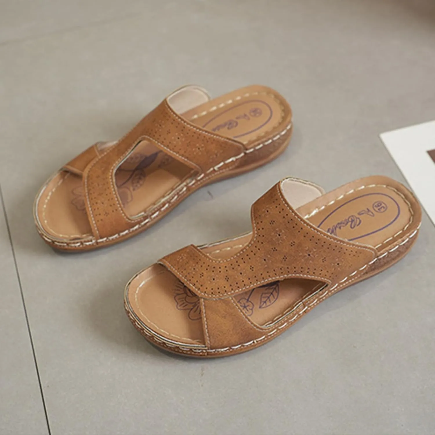 Orthopedic Sandals for Women 2025 Summer Womens Flat Sandals Hollow Out Breathable Shoes, Fashion Cross Strap Open Toe Slippers Comfortable Walking Slippers All Day Comfort